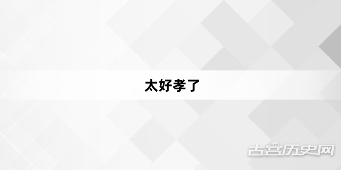 “太好孝了”网络梗词解释