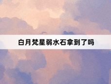 白月梵星弱水石拿到了吗
