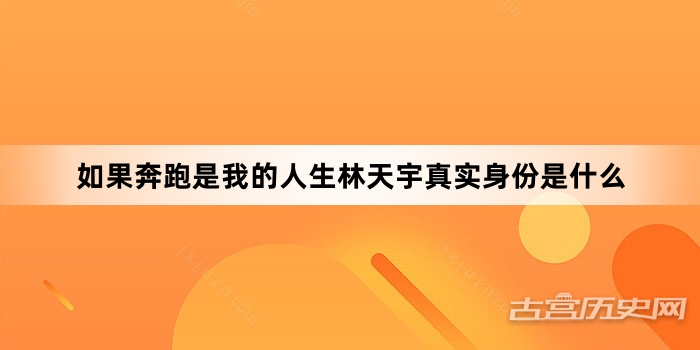如果奔跑是我的人生林天宇真实身份是什么
