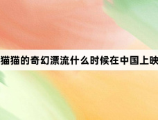 猫猫的奇幻漂流什么时候在中国上映