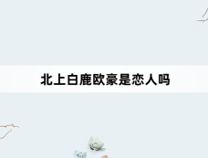 北上白鹿欧豪是恋人吗