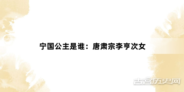 宁国公主是谁：唐肃宗李亨次女