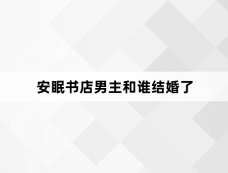 安眠书店男主和谁结婚了
