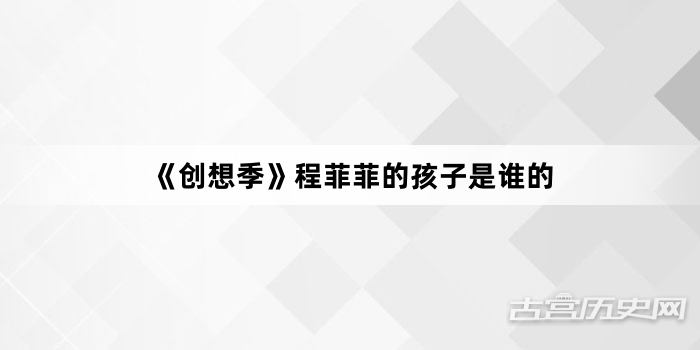 《创想季》程菲菲的孩子是谁的