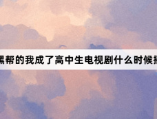 黑帮的我成了高中生电视剧什么时候播
