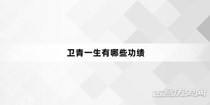 卫青一生有哪些功绩