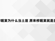 柳舟记柳眠棠为什么当土匪 原来柳眠棠就是匪首陆文