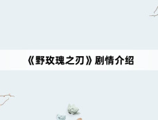《野玫瑰之刃》剧情介绍