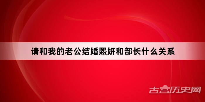 请和我的老公结婚熙妍和部长什么关系