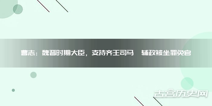 曹志：魏晋时期大臣，支持齐王司马攸辅政被坐罪免官