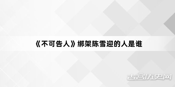 《不可告人》绑架陈雪迎的人是谁