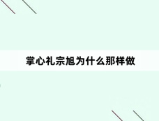 掌心礼宗旭为什么那样做