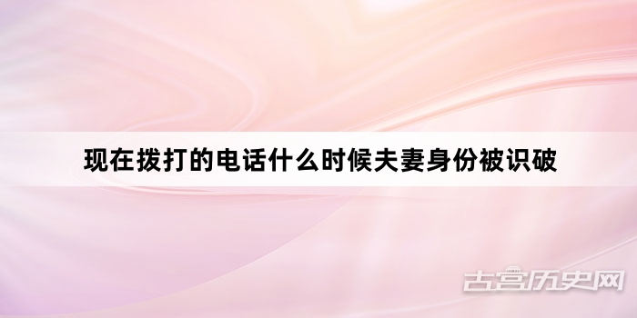 现在拨打的电话什么时候夫妻身份被识破
