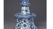 故宫馆藏青花折枝花纹八方烛台
