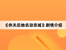 《休夫后她名动京城》剧情介绍