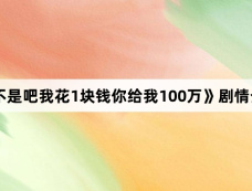 《不是吧我花1块钱你给我100万》剧情介绍