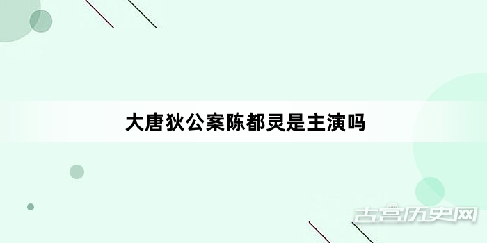 大唐狄公案陈都灵是主演吗