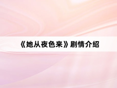 《她从夜色来》剧情介绍