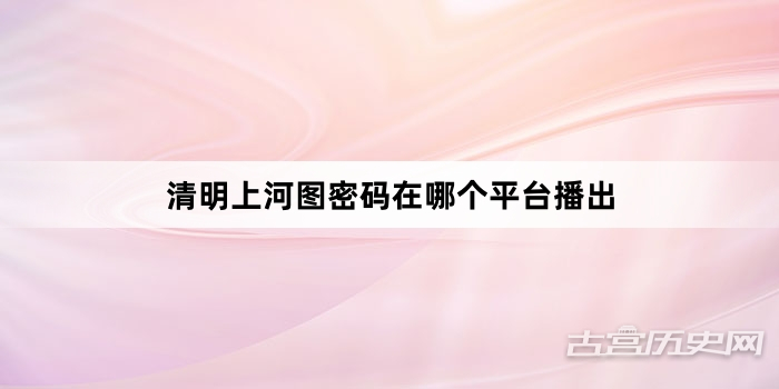 清明上河图密码在哪个平台播出