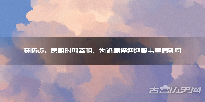 窦怀贞：唐朝时期宰相，为谄媚逢迎迎娶韦皇后乳母