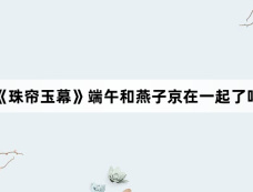 《珠帘玉幕》端午和燕子京在一起了吗