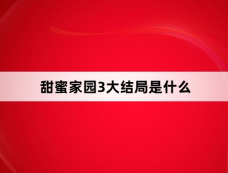 甜蜜家园3大结局是什么