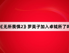 《无所畏惧2》罗英子加入卓钺所了吗