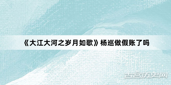 《大江大河之岁月如歌》杨巡做假账了吗