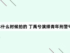 黑白森林什么时候拍的 丁禹兮演绎青年刑警守护正义