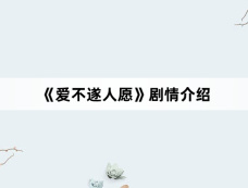 《爱不遂人愿》剧情介绍