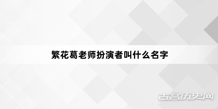 繁花葛老师扮演者叫什么名字