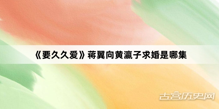 《要久久爱》蒋翼向黄瀛子求婚是哪集