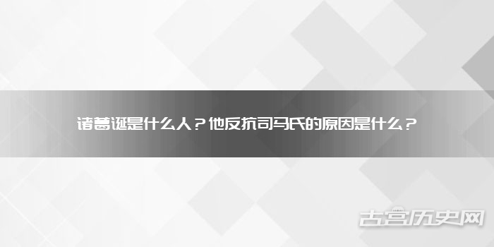 诸葛诞是什么人？他反抗司马氏的原因是什么？