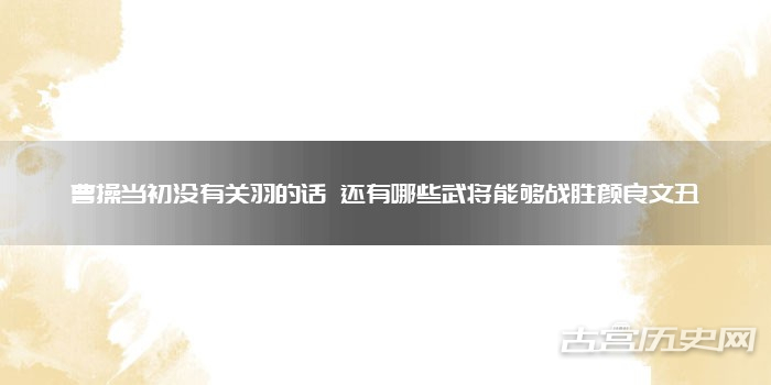 曹操当初没有关羽的话 还有哪些武将能够战胜颜良文丑