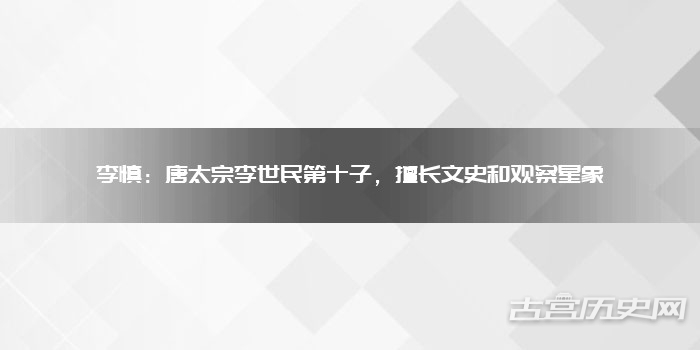 李慎：唐太宗李世民第十子，擅长文史和观察星象