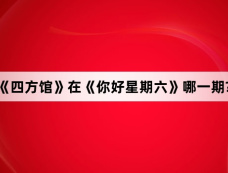 《四方馆》在《你好星期六》哪一期?