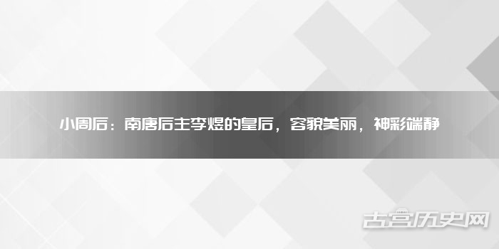 小周后：南唐后主李煜的皇后，容貌美丽，神彩端静