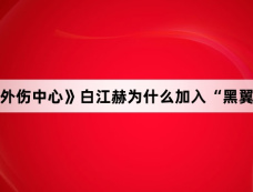《重症外伤中心》白江赫为什么加入“黑翼”组织