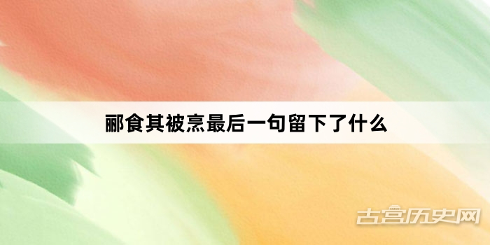 郦食其被烹最后一句留下了什么