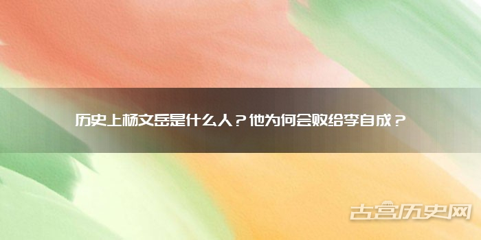 历史上杨文岳是什么人？他为何会败给李自成？