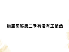 猎罪图鉴第二季有没有王楚然