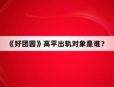 《好团圆》高平出轨对象是谁?