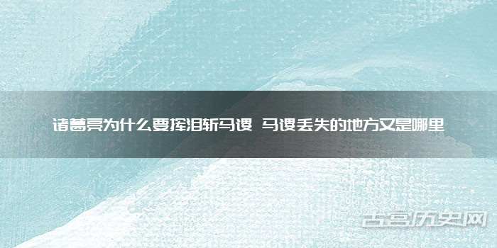 诸葛亮为什么要挥泪斩马谡 马谡丢失的地方又是哪里