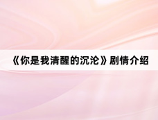 《你是我清醒的沉沦》剧情介绍