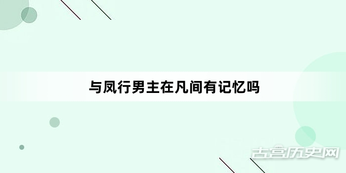 与凤行男主在凡间有记忆吗