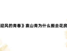 《迎风的青春》袁山青为什么搬去花房住