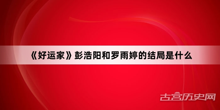 《好运家》彭浩阳和罗雨婷的结局是什么