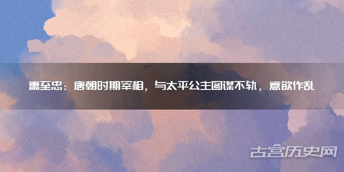 萧至忠：唐朝时期宰相，与太平公主图谋不轨，意欲作乱