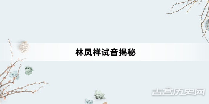 林凤祥试音揭秘