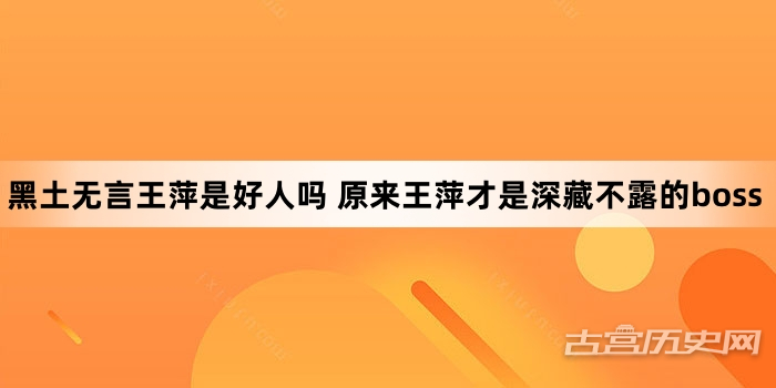 黑土无言王萍是好人吗 原来王萍才是深藏不露的boss
